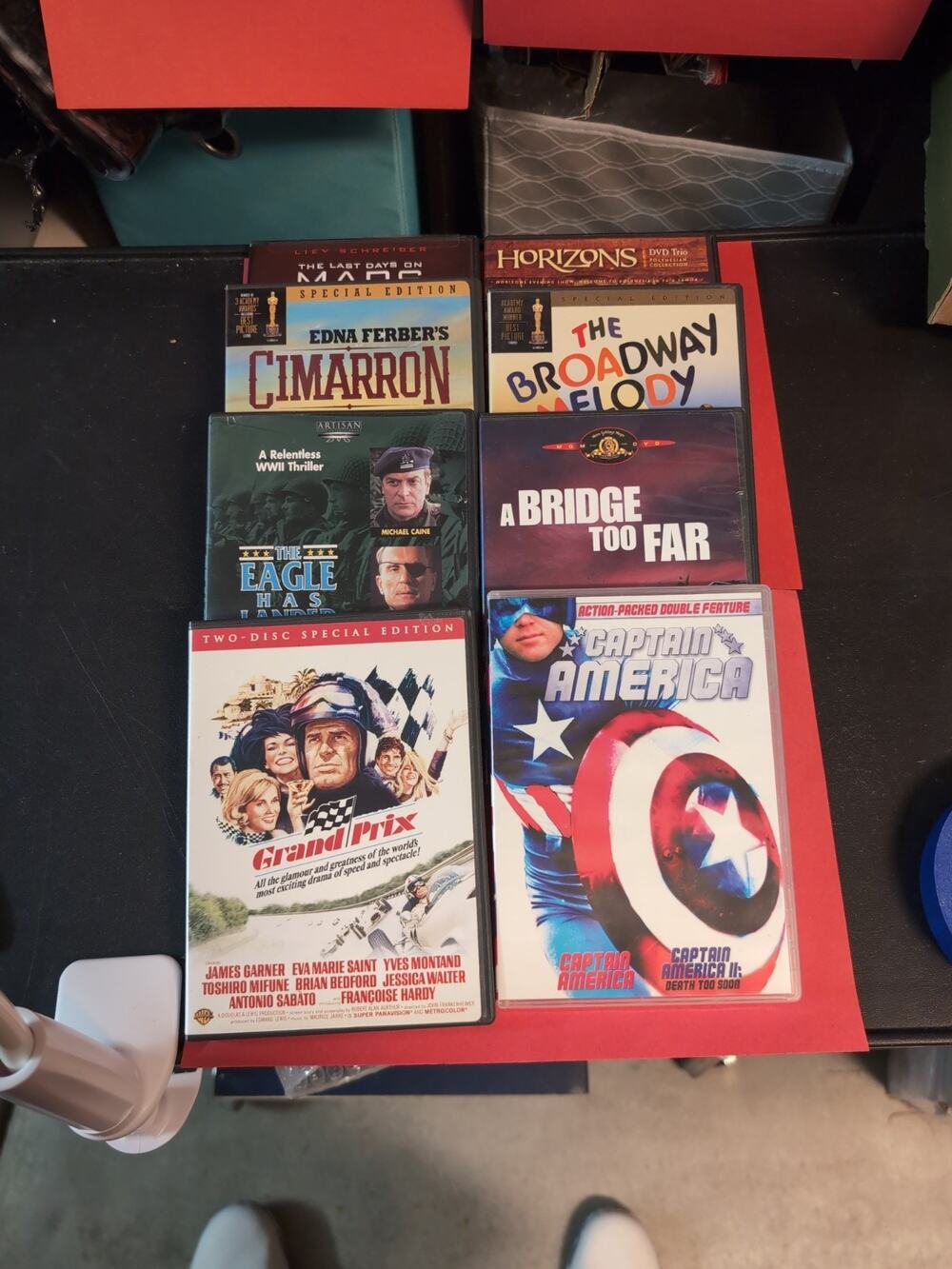 DVD Lot Cimarrón Mars Broadway Eagle bridge Grand Prix Captain America 1 & 2